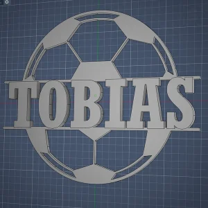 3D-gedruckter Fußball mit individuellem Namen TOBIAS