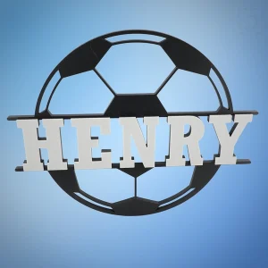 3D-gedruckter Fußball mit individuellem Namen HENRY in Weiß